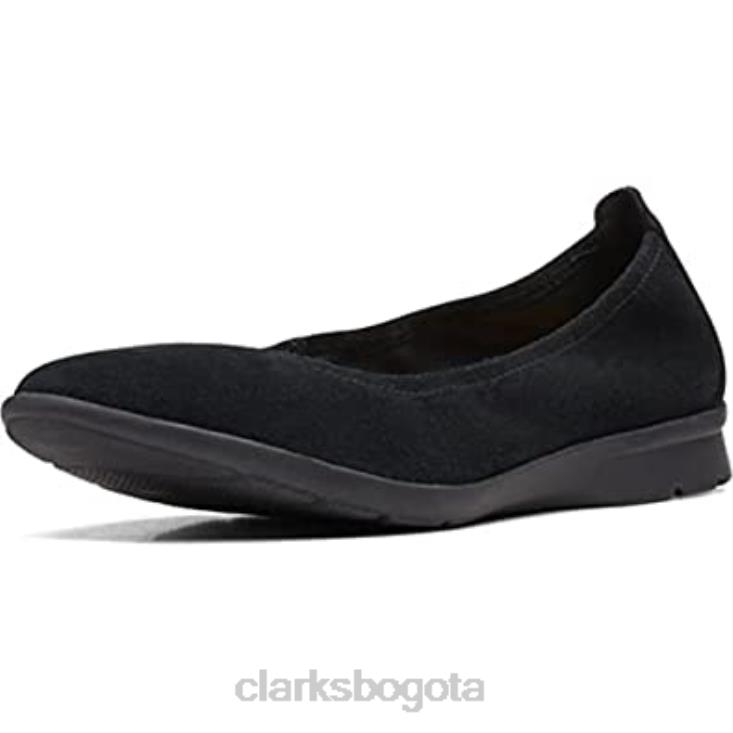 Clarks 0DX8L10 Bailarinas Clarks Jenette Ease de mujer en ante negro mujer