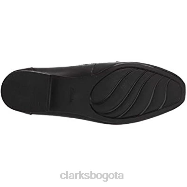 Clarks 0DX8L1005 Mocasines Juliet Coast para mujer Clarks de cuero negro con leopardo sintético mujer leopardo sintético de cuero negro