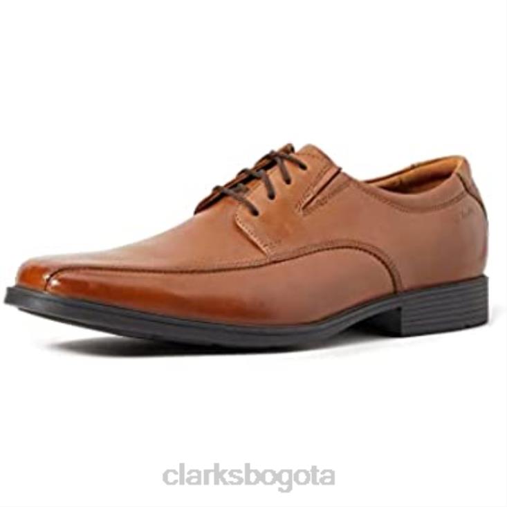 Clarks 0DX8L1010 zapatos clarks tilden walk oxford para hombre marrón oscuro tostado lea hombres marrón oscuro bronceado lea