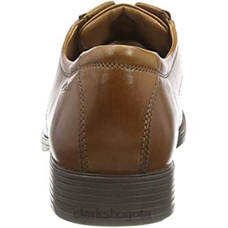 Clarks 0DX8L1010 zapatos clarks tilden walk oxford para hombre marrón oscuro tostado lea hombres marrón oscuro bronceado lea