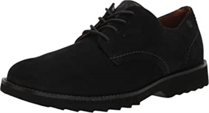 Clarks 0DX8L1026 Clarks Fallhill Plaoxford Nubuck negro para hombre hombres nubuck negro
