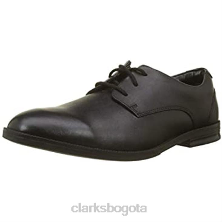 Clarks 0DX8L1028 black rufus edge bl derbys niño clarks niños cuero negro
