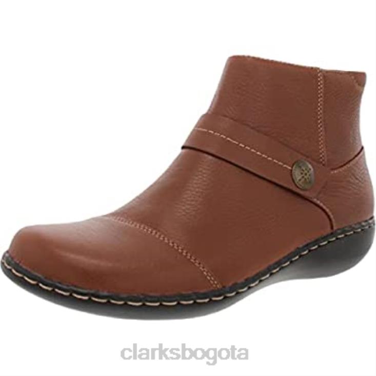 Clarks 0DX8L103 botas de moda clarks ashland pine para mujer de cuero color canela oscuro mujer cuero bronceado oscuro