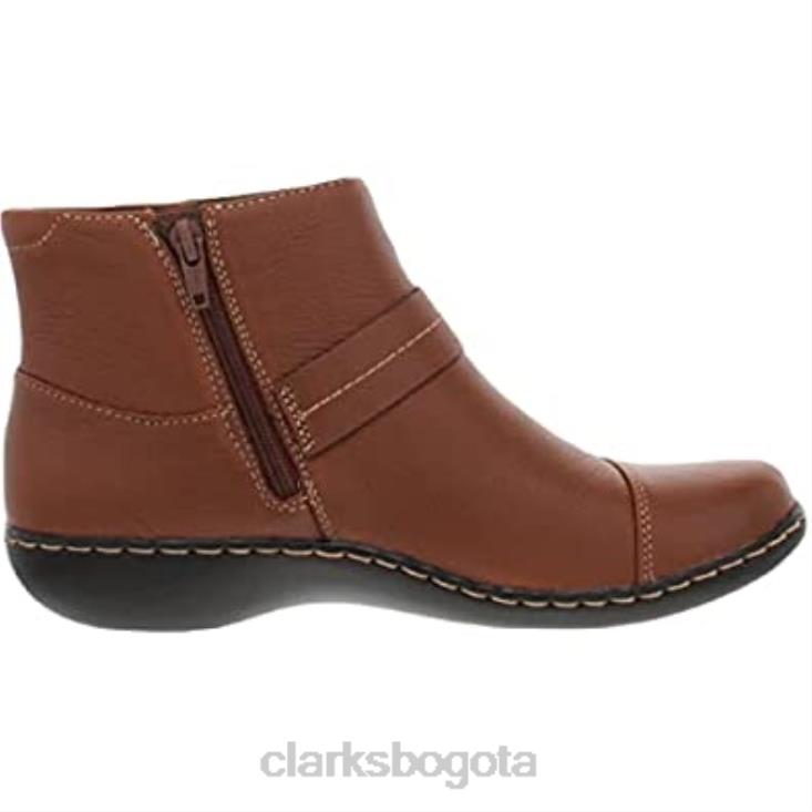 Clarks 0DX8L103 botas de moda clarks ashland pine para mujer de cuero color canela oscuro mujer cuero bronceado oscuro