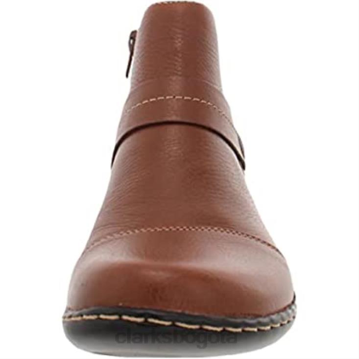 Clarks 0DX8L103 botas de moda clarks ashland pine para mujer de cuero color canela oscuro mujer cuero bronceado oscuro