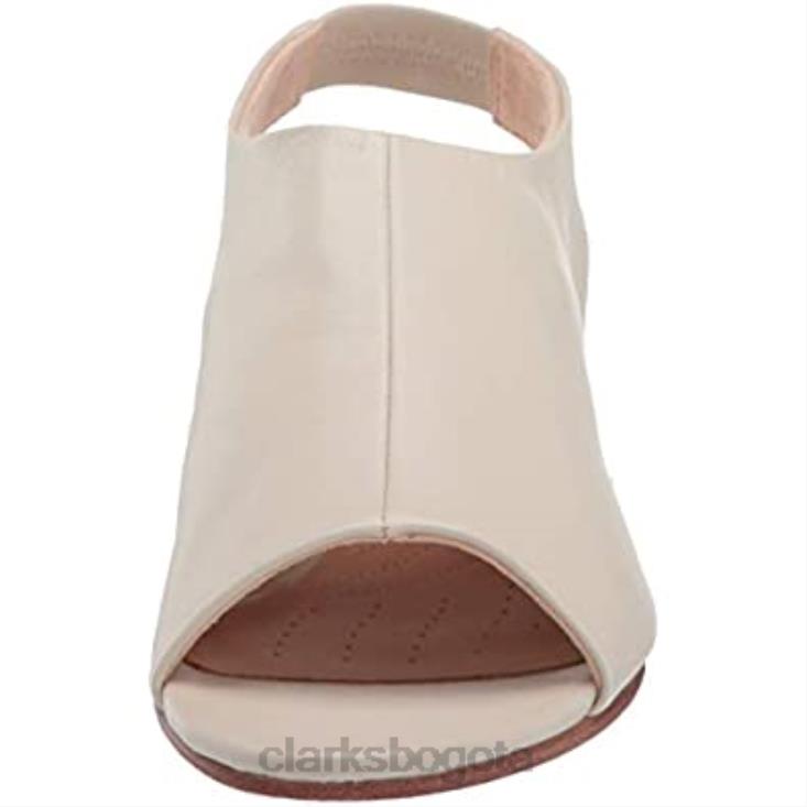Clarks 0DX8L1034 Sandalias Clarks Sense Silk con cuña para mujer de piel blanca mujer cuero blanco