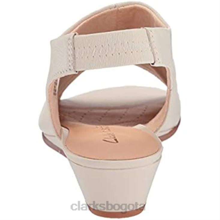 Clarks 0DX8L1034 Sandalias Clarks Sense Silk con cuña para mujer de piel blanca mujer cuero blanco