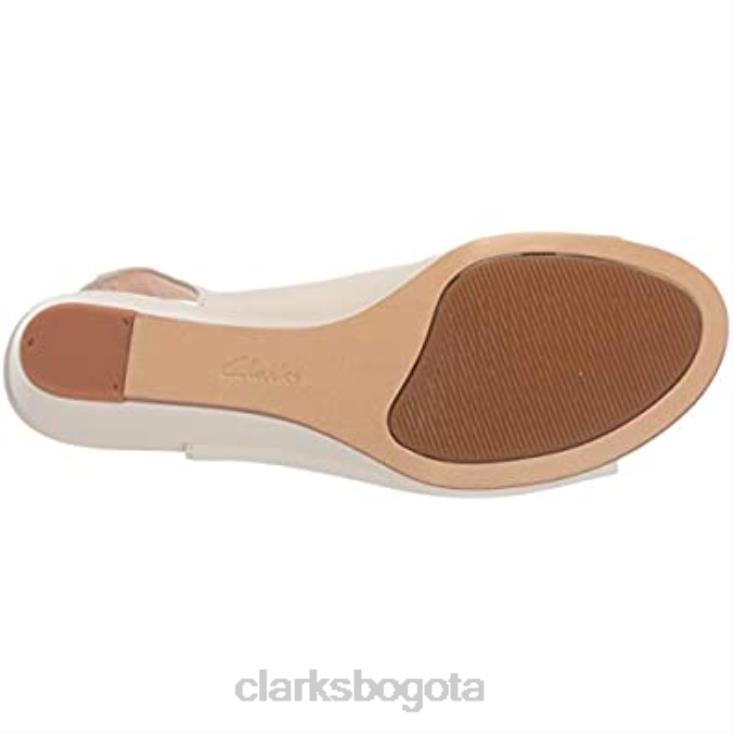 Clarks 0DX8L1034 Sandalias Clarks Sense Silk con cuña para mujer de piel blanca mujer cuero blanco