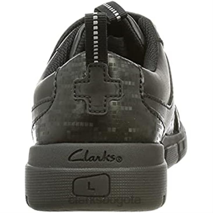 Clarks 0DX8L1035 zapatilla clarks encodebright k negra niño niños cuero negro