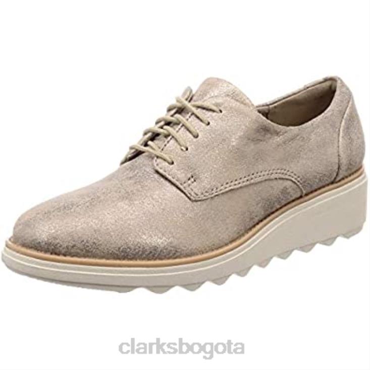 Clarks 0DX8L1036 clarks sharon crystal oxford beige peltre para mujer mujer peltre beige