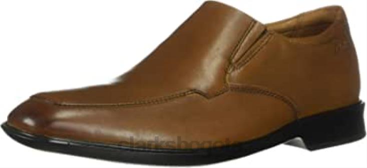 Clarks 0DX8L1050 Mocasines Clarks Bensley para hombre de piel color canela oscuro hombres cuero bronceado oscuro