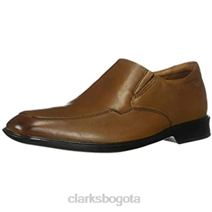 Clarks 0DX8L1050 Mocasines Clarks Bensley para hombre de piel color canela oscuro hombres cuero bronceado oscuro