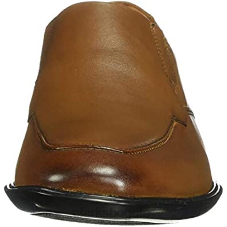 Clarks 0DX8L1050 Mocasines Clarks Bensley para hombre de piel color canela oscuro hombres cuero bronceado oscuro