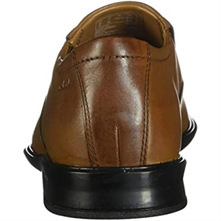 Clarks 0DX8L1050 Mocasines Clarks Bensley para hombre de piel color canela oscuro hombres cuero bronceado oscuro