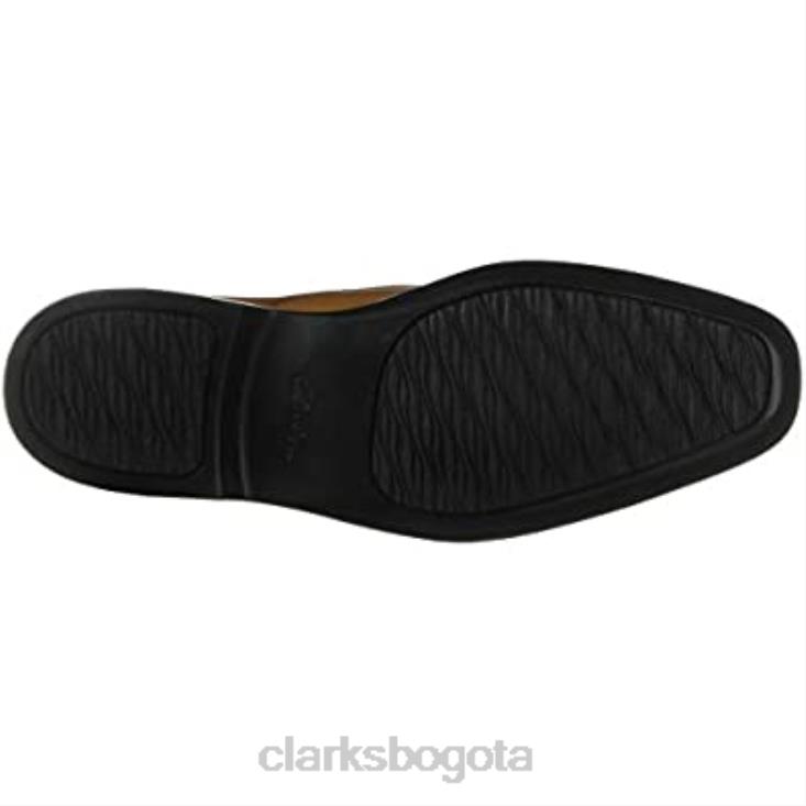Clarks 0DX8L1050 Mocasines Clarks Bensley para hombre de piel color canela oscuro hombres cuero bronceado oscuro