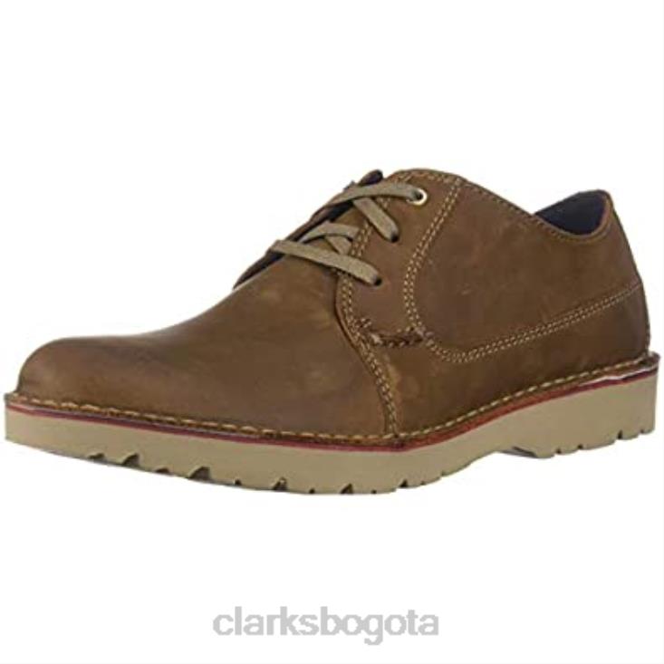 Clarks 0DX8L1051 clarks vargo plaoxford de cuero tostado oscuro para hombre hombres cuero bronceado oscuro