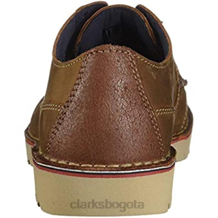 Clarks 0DX8L1051 clarks vargo plaoxford de cuero tostado oscuro para hombre hombres cuero bronceado oscuro