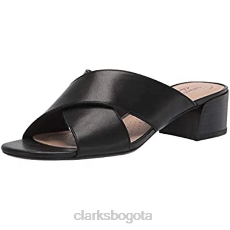 Clarks 0DX8L1052 Sandalia tacón caroleigh mujer piel negra clarks mujer cuero negro