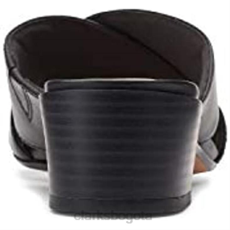 Clarks 0DX8L1052 Sandalia tacón caroleigh mujer piel negra clarks mujer cuero negro