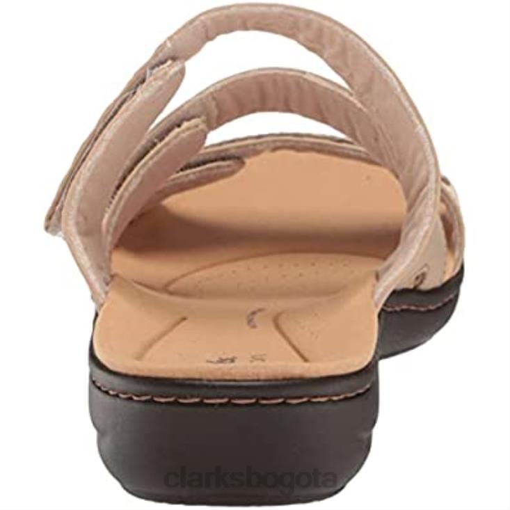 Clarks 0DX8L1057 Sandalia plana Clarks Laurieann Cove de cuero arena para mujer mujer cuero arena