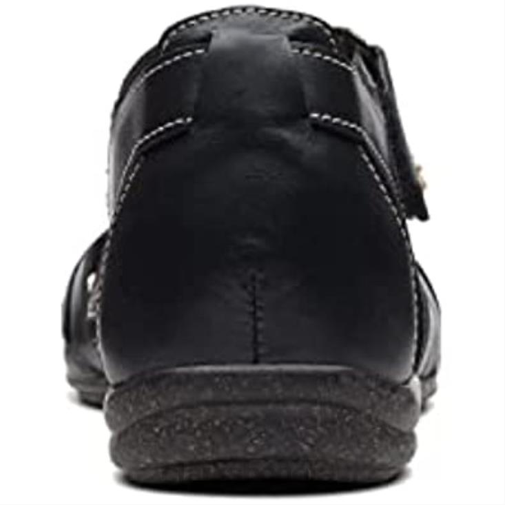 Clarks 0DX8L1058 Sandalia plana clarks roseville cove piel negro mujer cuero negro