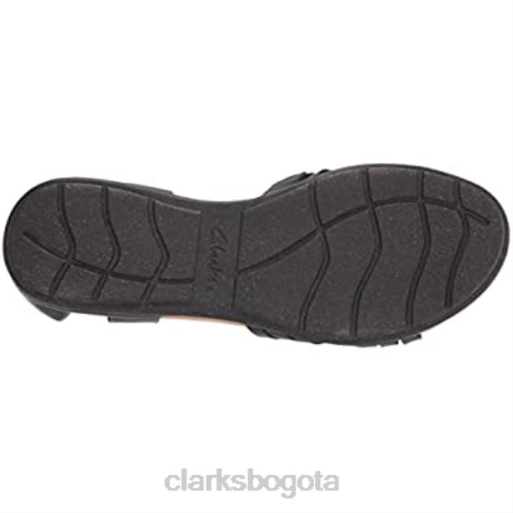 Clarks 0DX8L1058 Sandalia plana clarks roseville cove piel negro mujer cuero negro