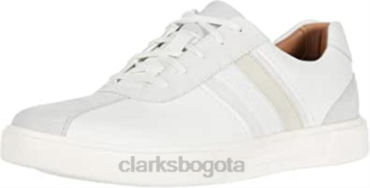 Clarks 0DX8L106 zapatos clarks un costa band para hombre de cuero blanco combinado hombres combinación de gamuza de cuero blanco