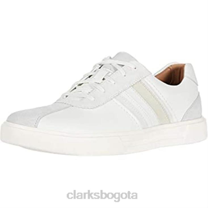 Clarks 0DX8L106 zapatos clarks un costa band para hombre de cuero blanco combinado hombres combinación de gamuza de cuero blanco