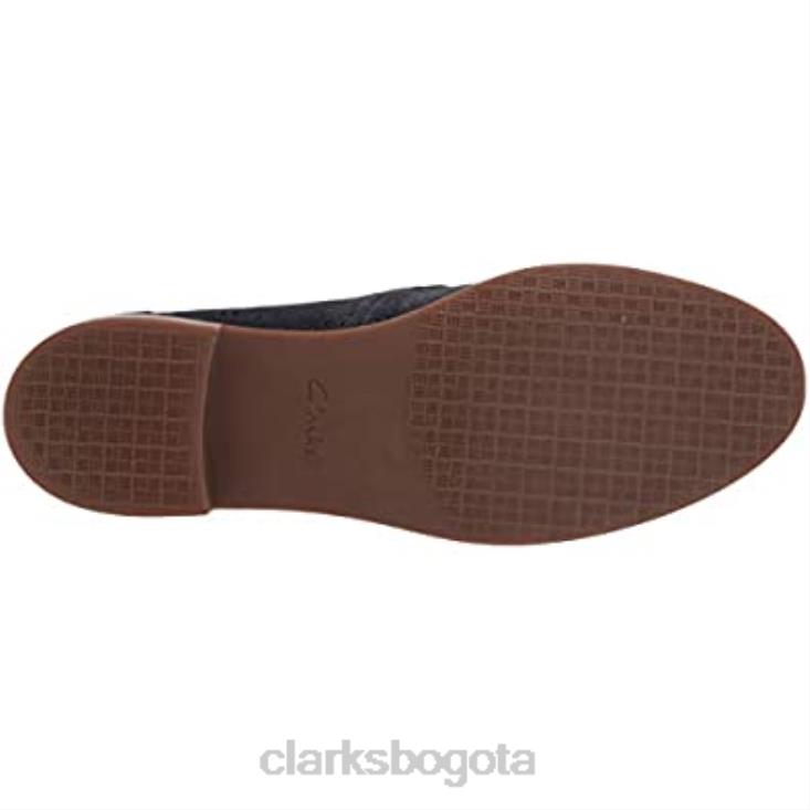 Clarks 0DX8L1073 Mocasines Clarks Trish Calla de ante azul marino para mujer mujer gamuza azul marino