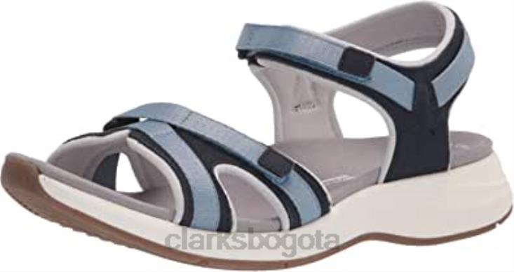 Clarks 0DX8L1074 Sandalia plana clarks solan drift piel ante azul marino mujer