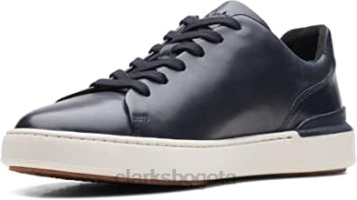 Clarks 0DX8L1075 zapatos clarks court lite de cuero con cordones azul marino unisexo