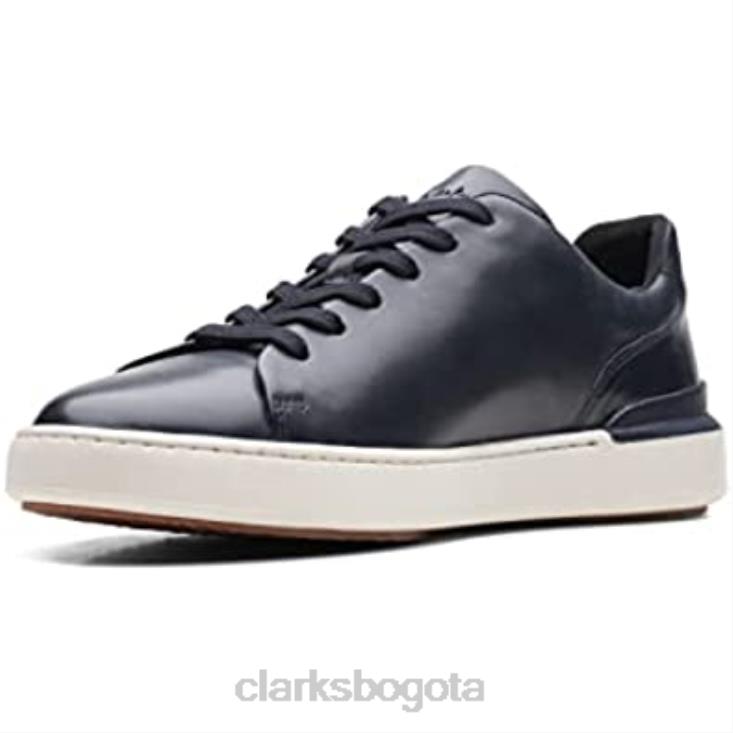 Clarks 0DX8L1075 zapatos clarks court lite de cuero con cordones azul marino unisexo