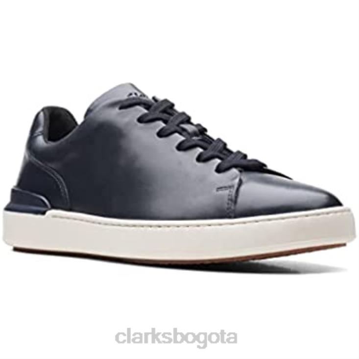 Clarks 0DX8L1075 zapatos clarks court lite de cuero con cordones azul marino unisexo