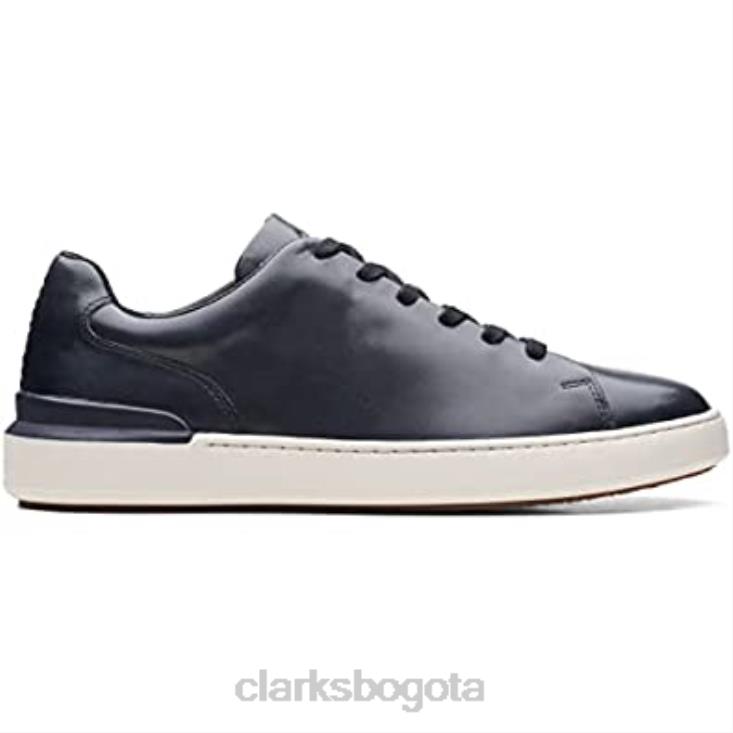 Clarks 0DX8L1075 zapatos clarks court lite de cuero con cordones azul marino unisexo