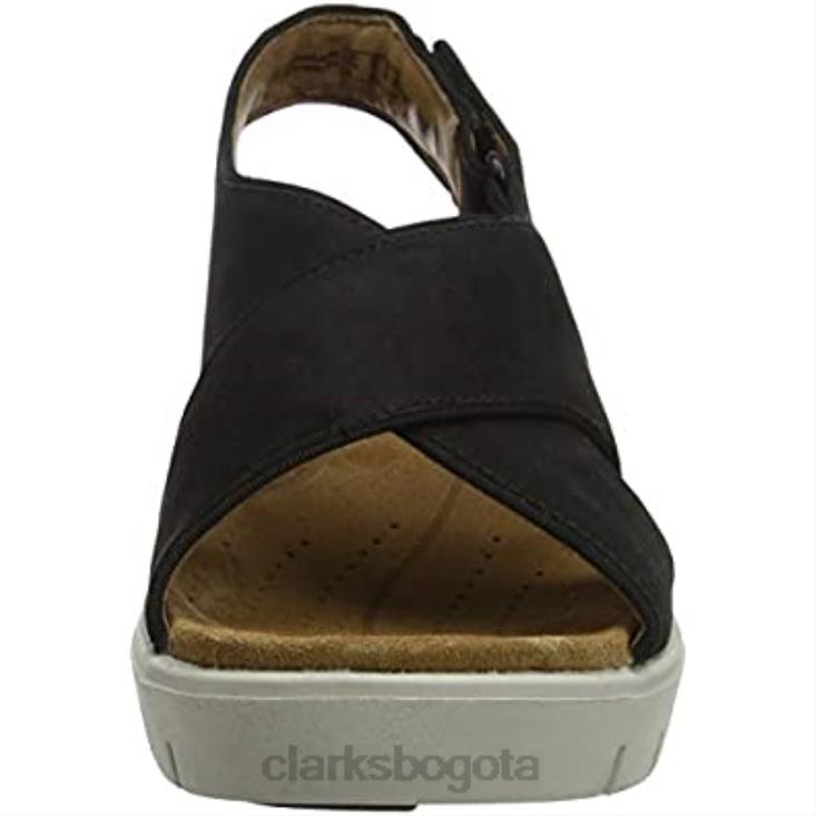 Clarks 0DX8L108 chanclas un karely sun negras para mujer clarks mujer nubuck negro