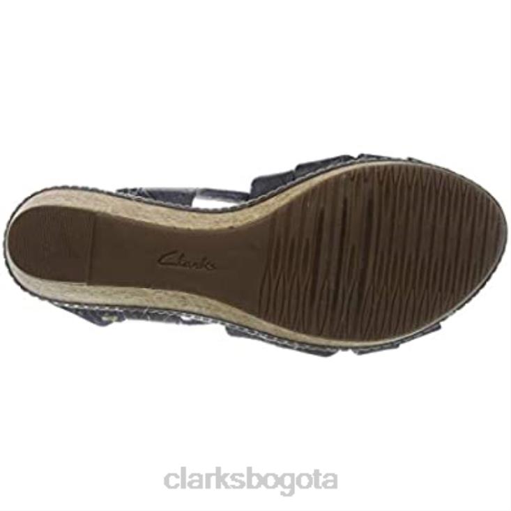 Clarks 0DX8L1080 Sandalia de tacón clarks annadel rayna de piel negra para mujer mujer