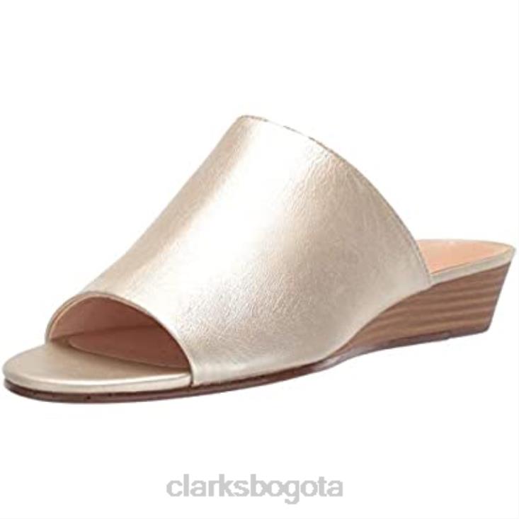 Clarks 0DX8L1089 Sandalias Clarks Mena Rose de piel metalizada para mujer mujer cuero metalizado