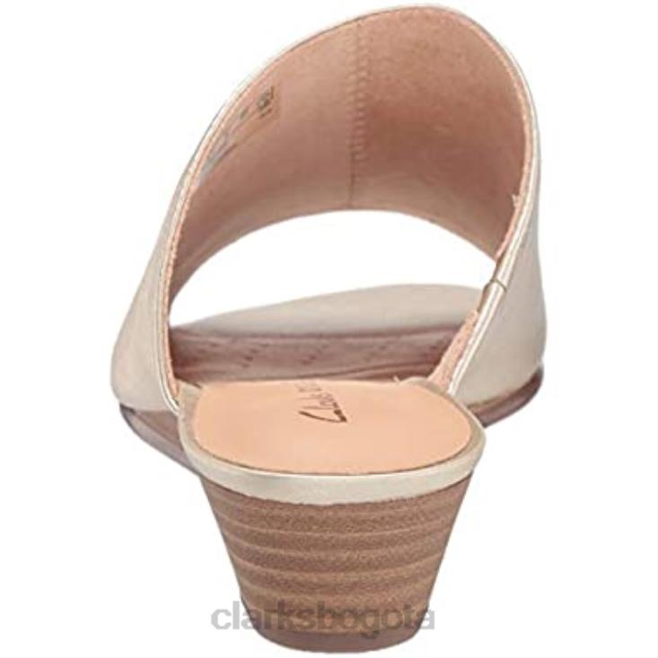 Clarks 0DX8L1089 Sandalias Clarks Mena Rose de piel metalizada para mujer mujer cuero metalizado