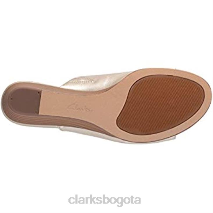 Clarks 0DX8L1089 Sandalias Clarks Mena Rose de piel metalizada para mujer mujer cuero metalizado