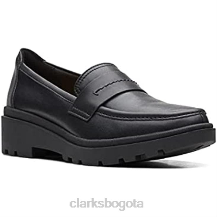 Clarks 0DX8L109 mocasín calla facilidad mujer plano clarks cuero negro mujer cuero negro
