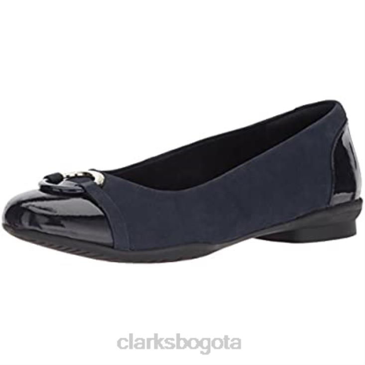 Clarks 0DX8L1091 azul marino nuevo negro nvy charol lthr combi clarks bailarinas neenah vine para mujer mujer azul marino nuevo negro nvy charol lthr combi
