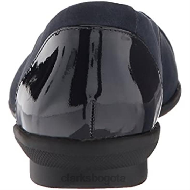 Clarks 0DX8L1091 azul marino nuevo negro nvy charol lthr combi clarks bailarinas neenah vine para mujer mujer azul marino nuevo negro nvy charol lthr combi