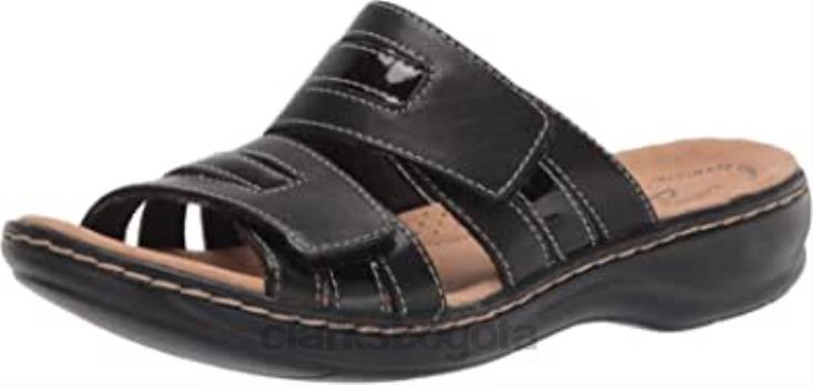 Clarks 0DX8L1095 sandalia plana mujer leisa zoe clarks negro piel sintetica combi mujer combi sintetico cuero negro