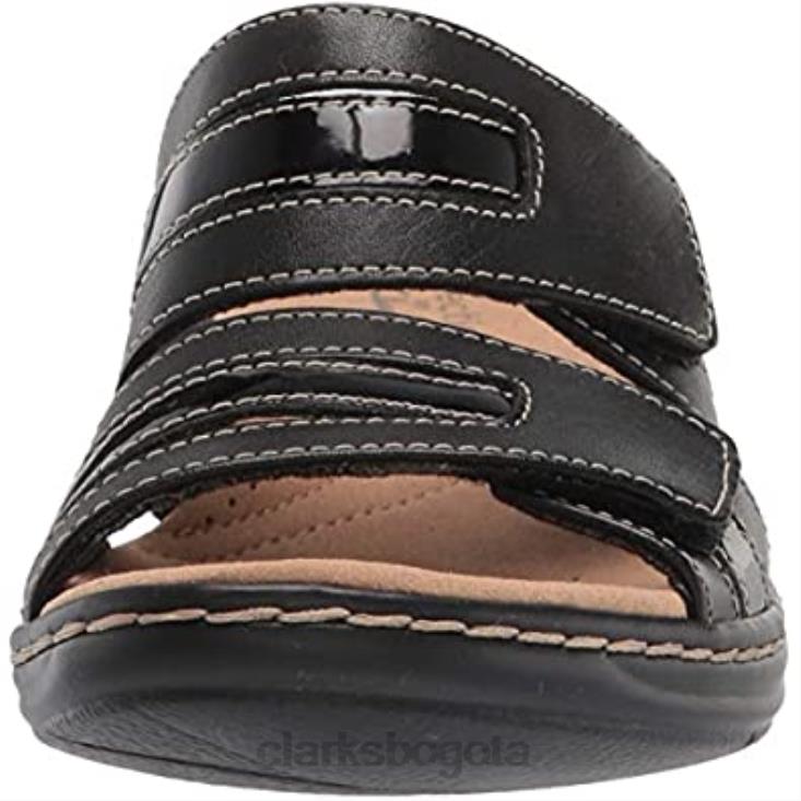 Clarks 0DX8L1095 sandalia plana mujer leisa zoe clarks negro piel sintetica combi mujer combi sintetico cuero negro