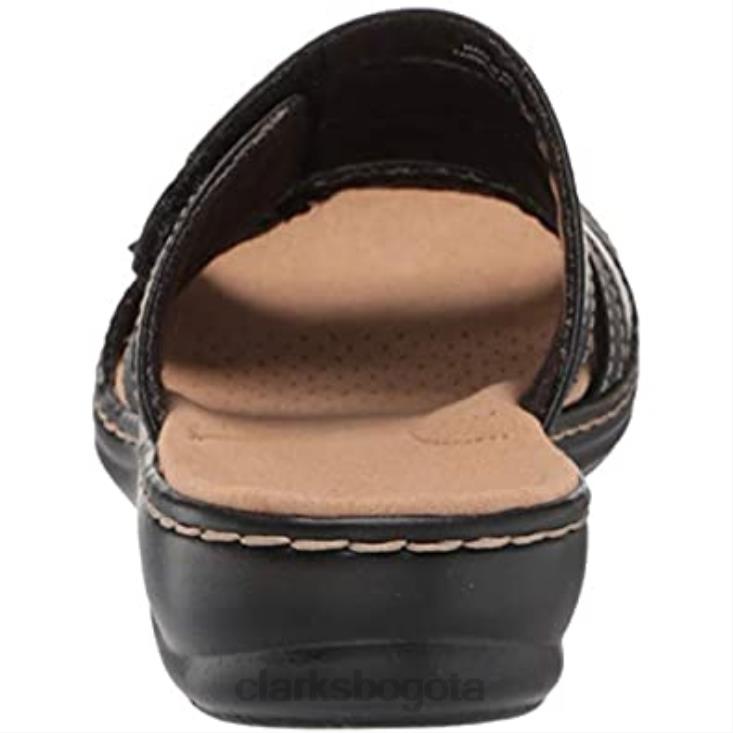Clarks 0DX8L1095 sandalia plana mujer leisa zoe clarks negro piel sintetica combi mujer combi sintetico cuero negro