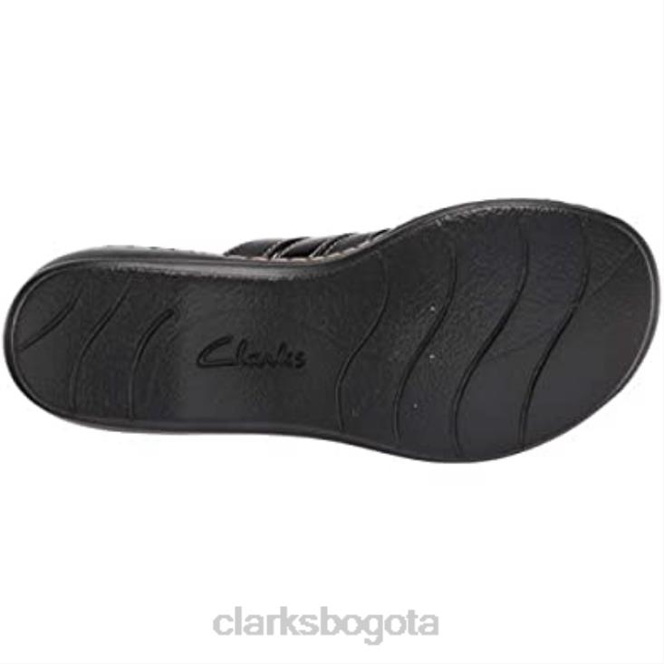 Clarks 0DX8L1095 sandalia plana mujer leisa zoe clarks negro piel sintetica combi mujer combi sintetico cuero negro