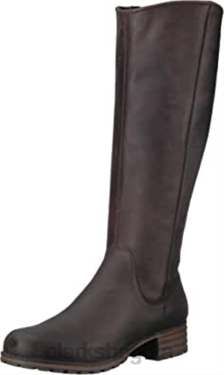 Clarks 0DX8L1102 bota de moda marana trudy para mujer de cuero marrón oscuro clarks mujer cuero marrón oscuro