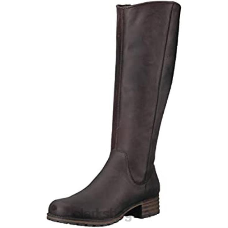 Clarks 0DX8L1102 bota de moda marana trudy para mujer de cuero marrón oscuro clarks mujer cuero marrón oscuro