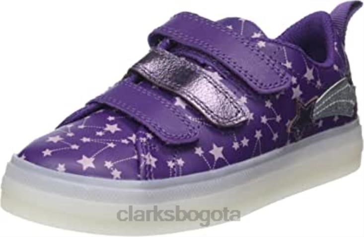 Clarks 0DX8L1105 Zapatilla clarks flare fly k de niña violeta niños púrpura