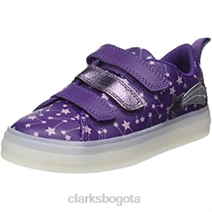 Clarks 0DX8L1105 Zapatilla clarks flare fly k de niña violeta niños púrpura